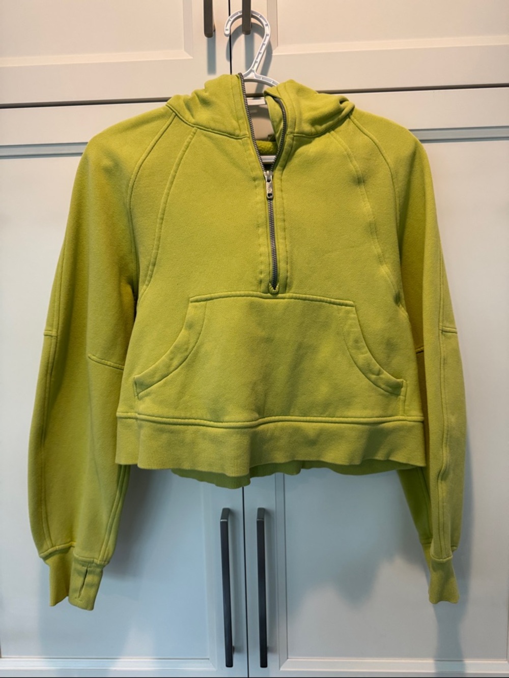 lululemon athletica Chartreuse Cropped Half-Zip Hoodie